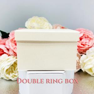 Double Ring Gift Presentation Box - Engagement and Wedding Ring Presentation Box - Shimmer champagne color - Includes ivory color outer box