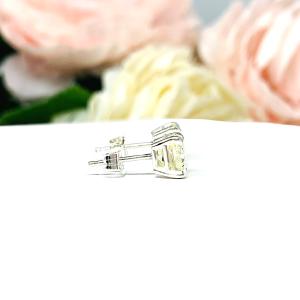 Old Mine Cut Light Yellow CZ Stud Earrings