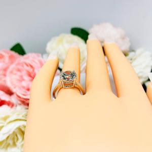 Round Portuguese Cut CZ Sterling Silver Engagement Ring Near Colorless 10mm Cubic Zirconia Split Shank