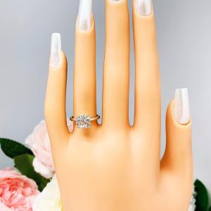 Round Near Colorless Cubic Zirconia Engagement Ring