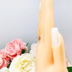 Lab White Sapphire Oval Six Prong Ring