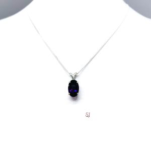 African Amethyst Oval Pendant Sterling Silver Necklace Natural 12x8mm 3 Carats