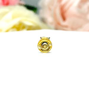 Round Moissanite Screw Back 14k Gold SINGLE STUD Earring