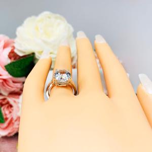 Lab White Sapphire Oval Sterling Silver Ring