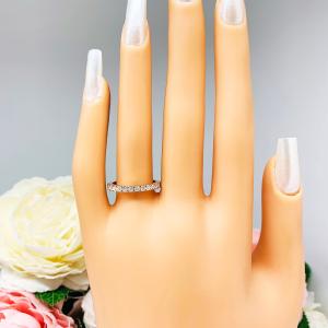 Round Moissanite 2mm Half-Eternity 10k Rose Gold Wedding Band Size 6.5 FINAL SALE