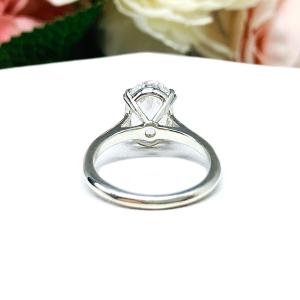 Lab White Sapphire Elongated Oval Engagement Ring 12x8mm 4.5 Carats