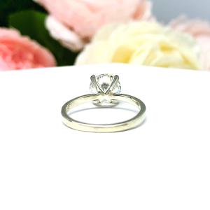 Round Near Colorless Cubic Zirconia Engagement Ring