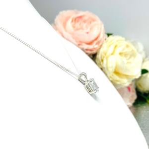 Oval CZ Pendant - Sterling silver necklace -Six size options