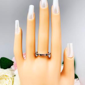 Natural Tourmaline Round Sterling Silver Band - 2.5mm (.84 cts total) round gemstones - Alternative wedding band