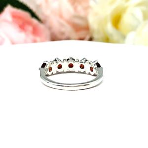 Natural Mozambique Red Garnet 4mm Round January Birthstone Five Stone Ring SIZE 7 FINAL SALE