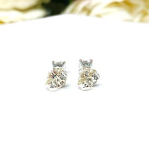 Round Cubic Zirconia Stud Earrings