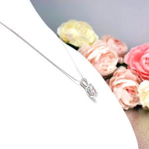 Pear CZ Pendant Sterling Silver Necklace