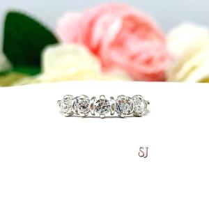 Round-Cut CZ 5-Stone Ring • 3mm, Sterling Silver, Size 7