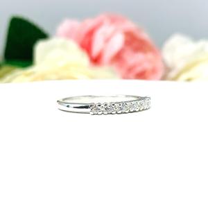 Round 2mm Cubic Zirconia Wedding Band