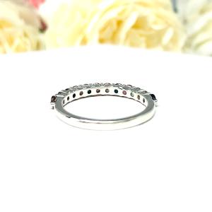 Natural Tourmaline Round Sterling Silver Band - 2.5mm (.84 cts total) round gemstones - Alternative wedding band