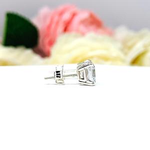 Asscher Cubic Zirconia Stud Earrings