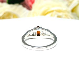 Genuine Madeira Citrine 6x4mm Oval Ornamental Leaf Ring SIZE 6