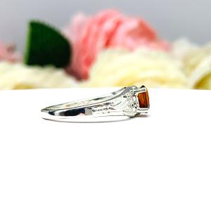 Genuine Madeira Citrine 6x4mm Oval Ornamental Leaf Ring SIZE 6
