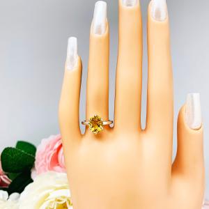 Genuine Oval 10x8mm Golden Citrine Ring