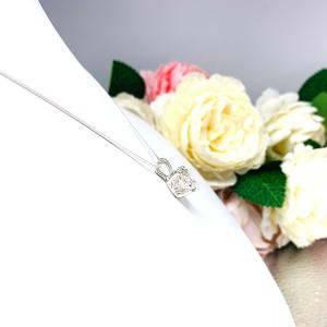 Old European Cut CZ Pendant Sterling Silver Necklace