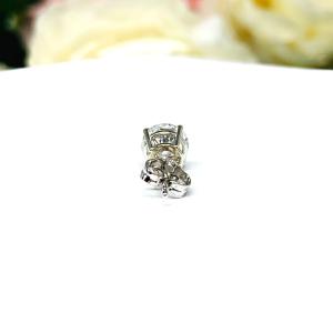 14k Gold Moissanite Stud Earring – Single Stud in 7 Size Options - Round brilliant DEF VVS lab stones