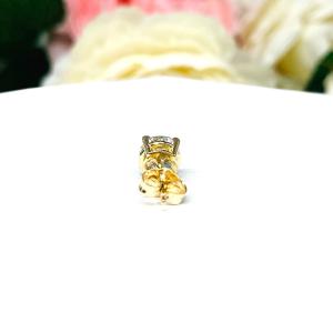 Round Moissanite Claw Prong 14k Gold SINGLE STUD Earring