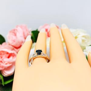 Genuine London Blue Topaz Sterling Silver Ring - 6mm round gemstone - Antique ornamental leaf design setting