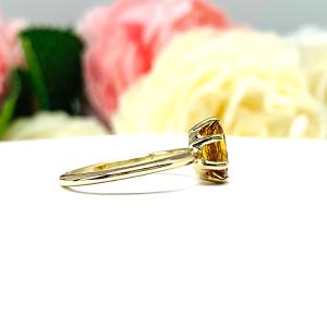 Hessonite Garnet 10k Yellow Gold Ring Natural 8x6mm Oval Size 8