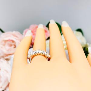 Rainbow Moonstone Five Stone Ring 4mm Round Sterling Silver Size 7 FINAL SALE