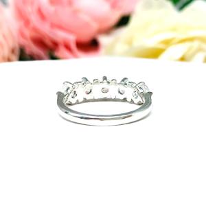 Rainbow Moonstone Five Stone Ring 4mm Round Sterling Silver Size 7 FINAL SALE