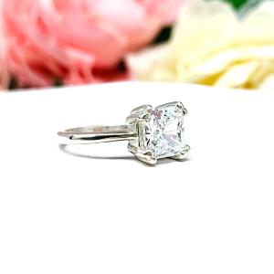 Princess Cubic Zirconia Engagement Ring