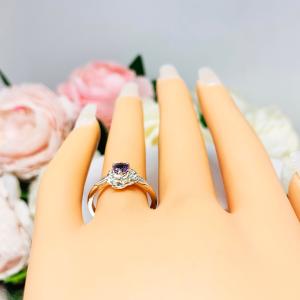 Birthstone Rose Solitaire Ring - 4mm round gemstones - Sterling silver setting