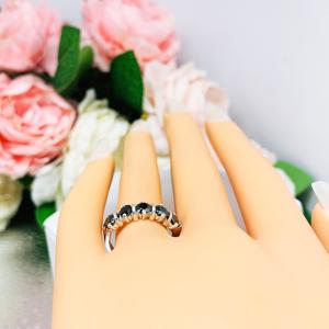 Round Black Moissanite Five Stone Ring Authentic
