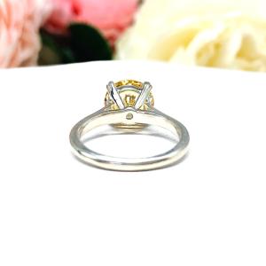Round Champagne 9mm Cubic Zirconia Engagement Ring
