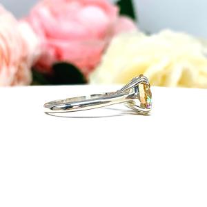 Round Champagne 9mm Cubic Zirconia Engagement Ring