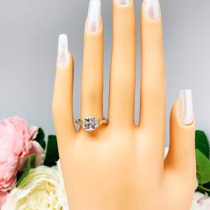 Lab White Sapphire 8mm Cushion Ring
