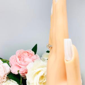 Old Mine Cut Near Colorless CZ Engagement Ring 8mm, 9mm, 10mm