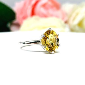 Genuine Oval 10x8mm Golden Citrine Ring