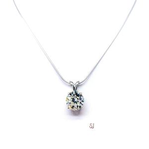Old European Cut CZ Pendant Sterling Silver Necklace