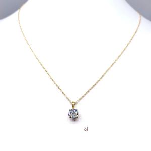 Round Moissanite Gold Pendant Necklace Authentic FREE 3RD DAY UPS