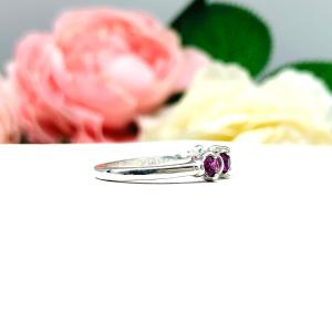 Garnet Five Stone Ring Natural 3mm Round Sterling Silver Wine Color