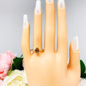 Hessonite Garnet 10k Yellow Gold Ring Natural 8x6mm Oval Size 8