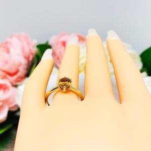 Hessonite Garnet 10k Yellow Gold Ring Natural 8x6mm Oval Size 8