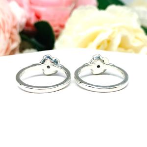 Birthstone Rose Solitaire Ring - 4mm round gemstones - Sterling silver setting