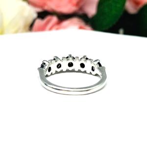 Round Black Moissanite Five Stone Ring Authentic