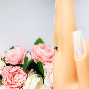 Round Black Moissanite Five Stone Ring Authentic