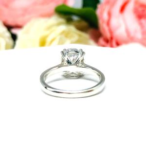 Oval Cubic Zirconia Split Prong Low Profile Engagement Ring