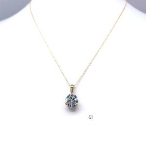 Round Moissanite Gold Martini Necklace Authentic FREE 3RD DAY UPS