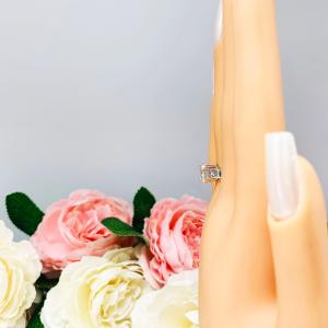 Genuine Aquamarine Solitaire Ring - 8mm round gemstone - Sterling silver double prong setting