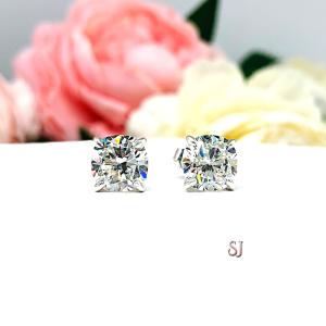 Brilliant Cushion Cut Cubic Zirconia Stud Earrings